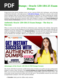 1z0-184-25 Exam Dumps