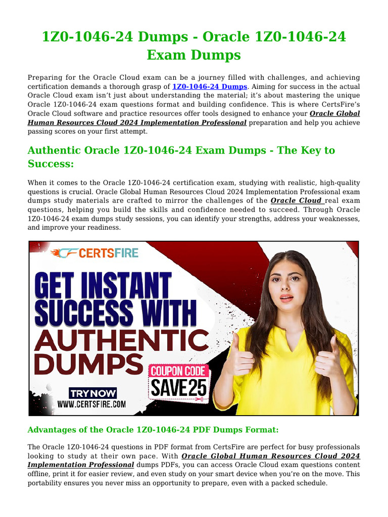 1z0-1046-24 Exam Dumps | PDF | Cloud Computing | Oracle
