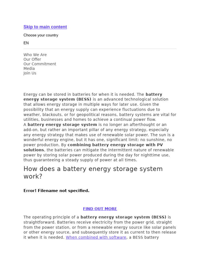 Understanding Battery Energy Storage Systems | PDF | Energy Storage ...