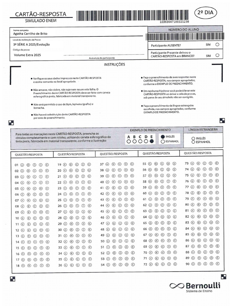 Cartão Resposta 3 | PDF