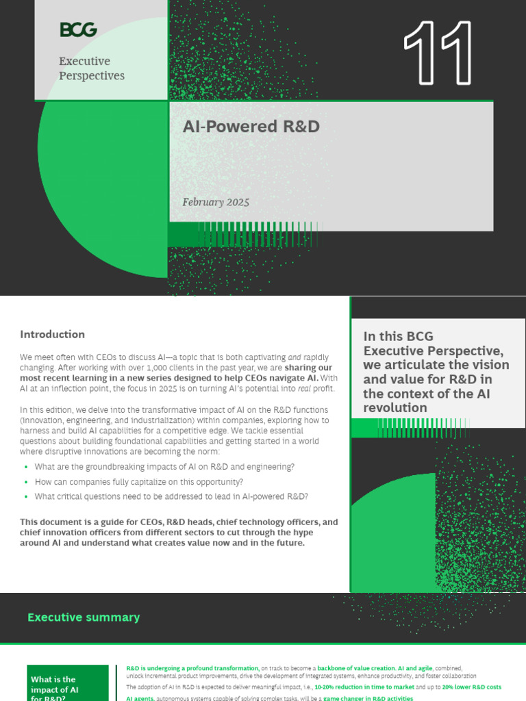 BCG Executive Perspectives AI Powered RandD EP1 14feb2025 | PDF ...
