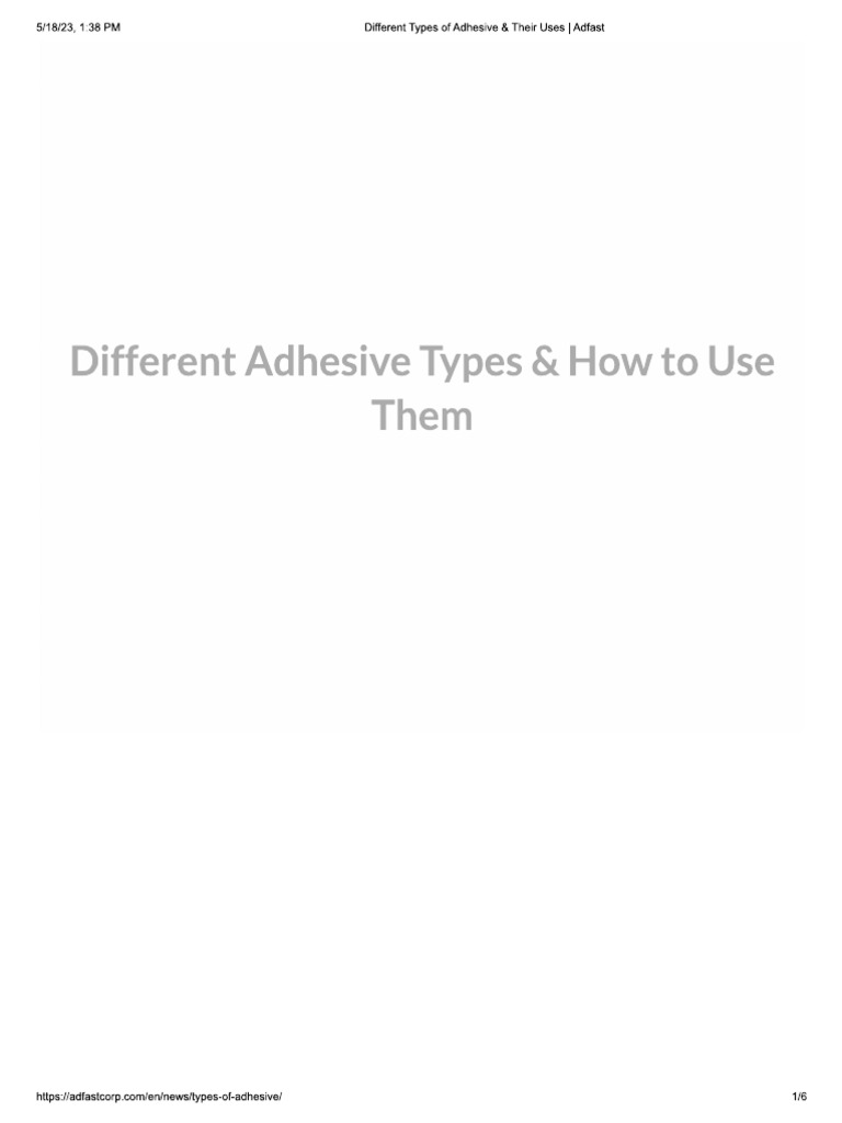 Adhesives | PDF