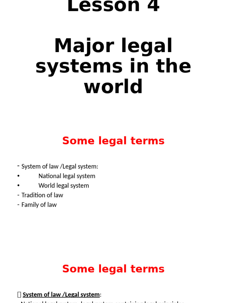 Major Legal Systems Worldwide Explained | PDF