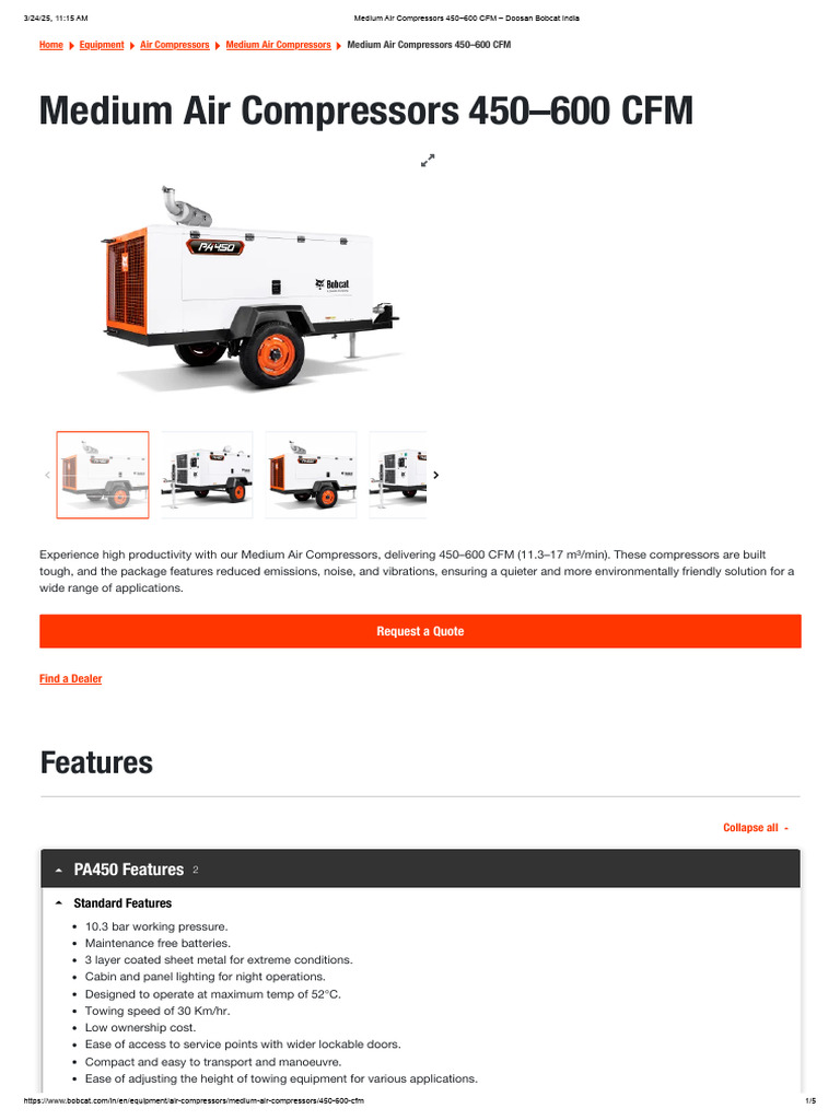 Medium Air Compressors 450-600 CFM | PDF | Manufactured Goods | Vehicles