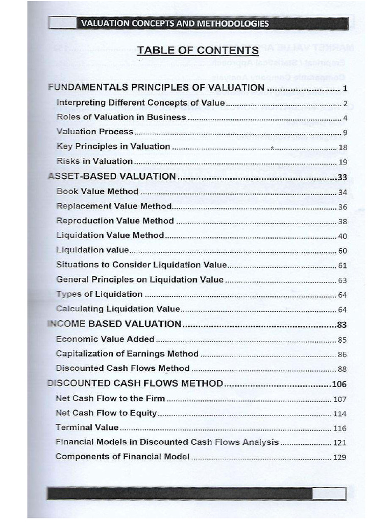 Valuation and Concept Methods | PDF