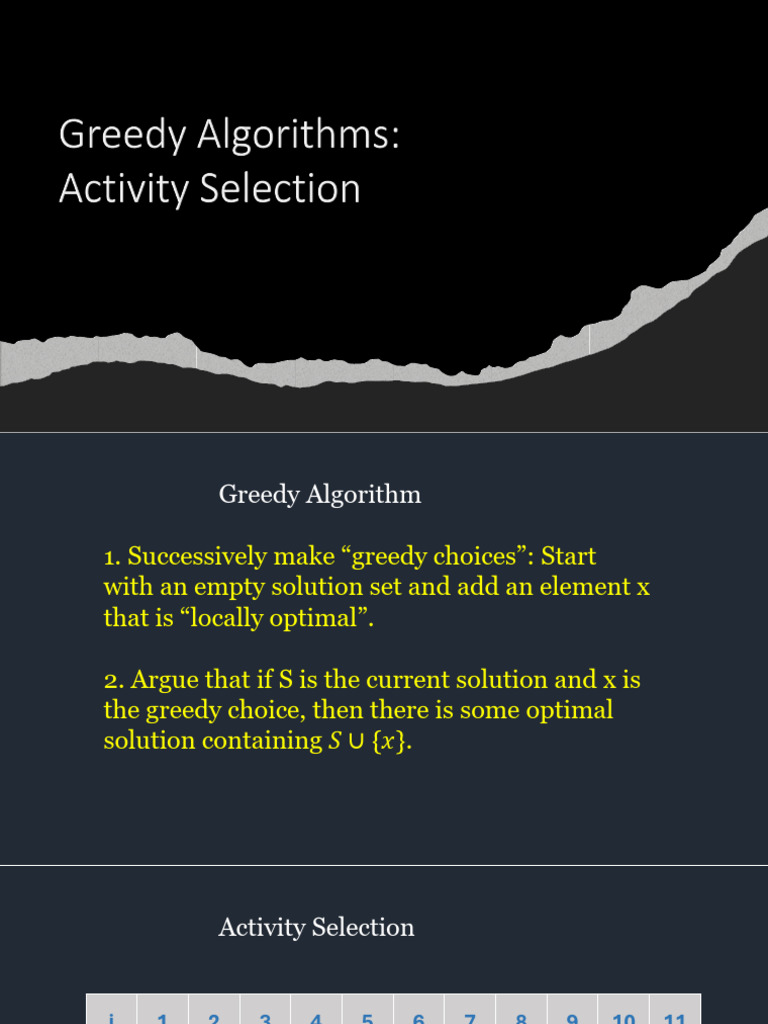 Greedy ActivitySelection | PDF | Dynamic Programming | Algorithms And ...