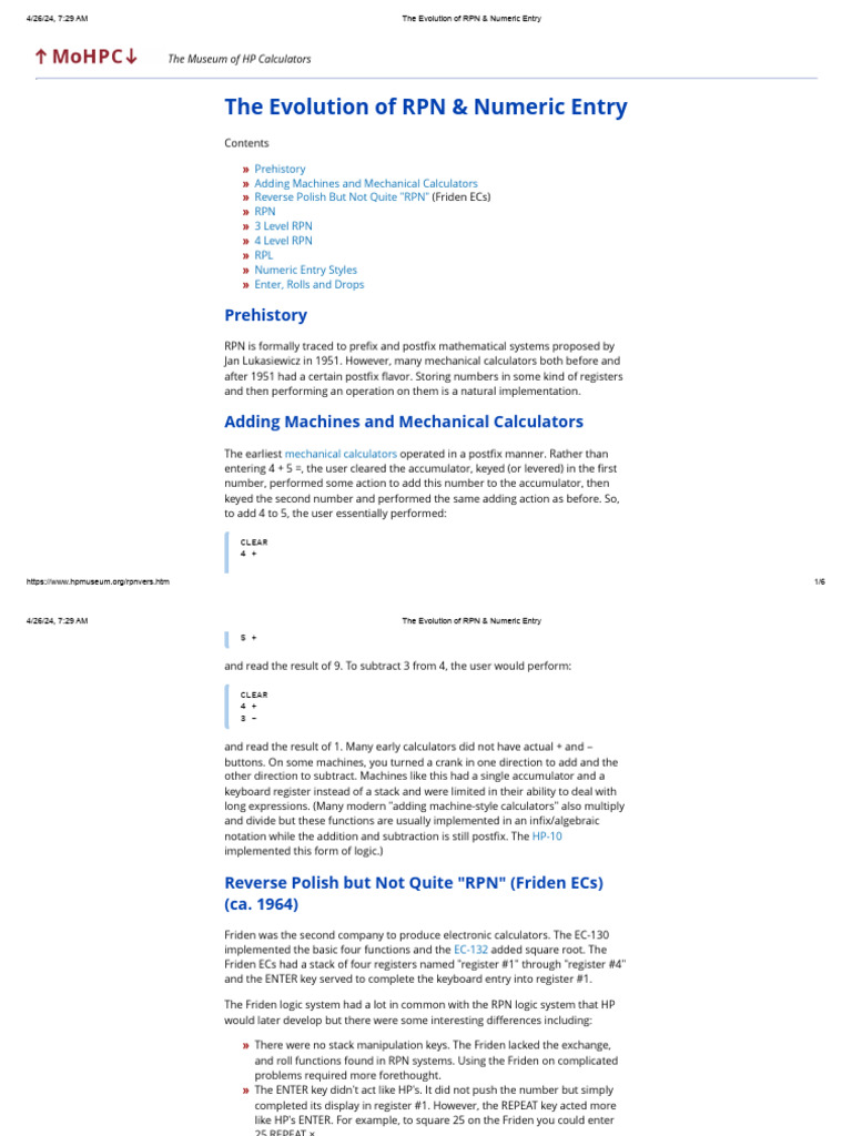 Evolution of RPN Programming | PDF | Computer Programming | Computer ...