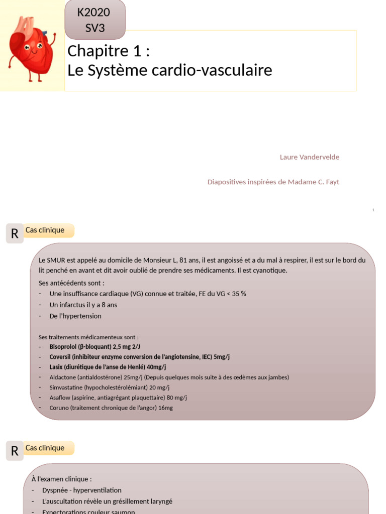 Cas clinique : Insuffisance cardiaque et OAP | PDF | Cardiologie ...