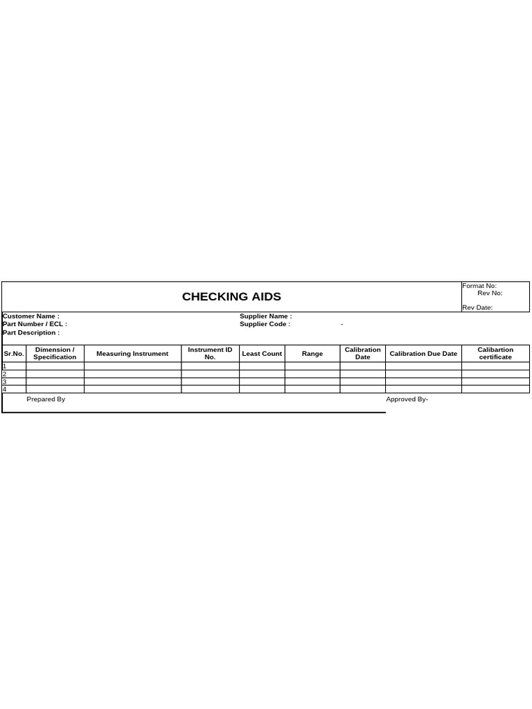 Checking Aids Format Overview | PDF