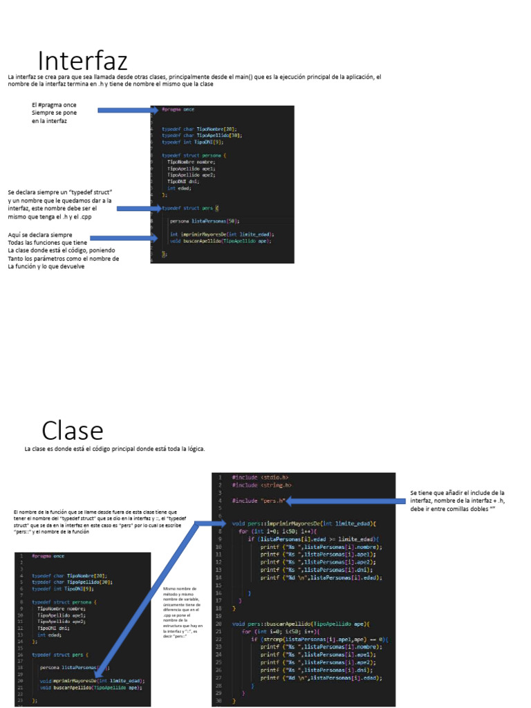 Guía de Interfaz y Estructuras en C++ | PDF | C ++ | Paradigmas de ...