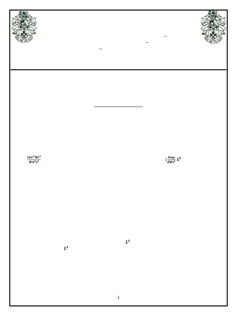 Compound Pendulum Experiment Guide | PDF | Deformation (Engineering ...