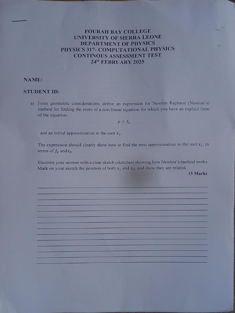 Computational Physics Assessment 2025 | PDF