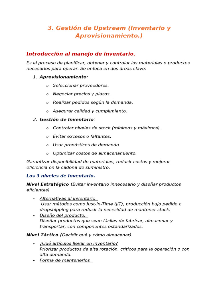 Gestión de Inventario y Aprovisionamiento | PDF | Lean Manufacturing ...