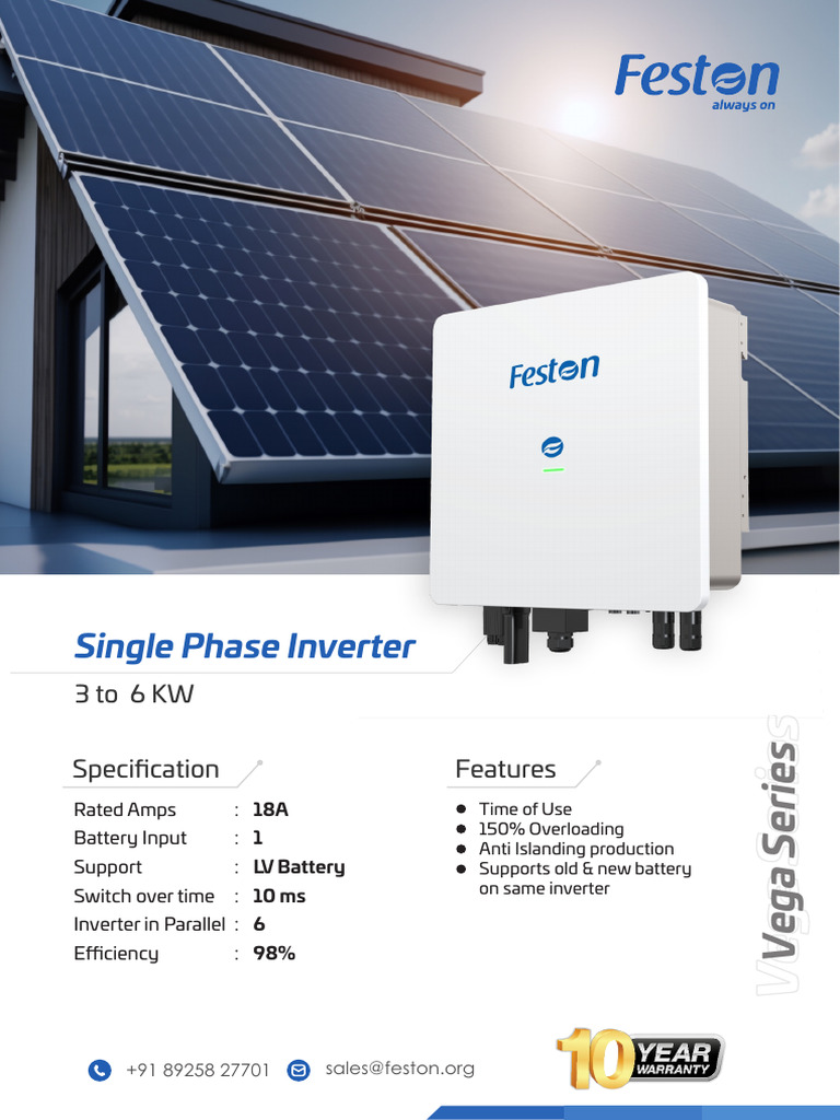 Feston Vega Series Inverter Overview | PDF