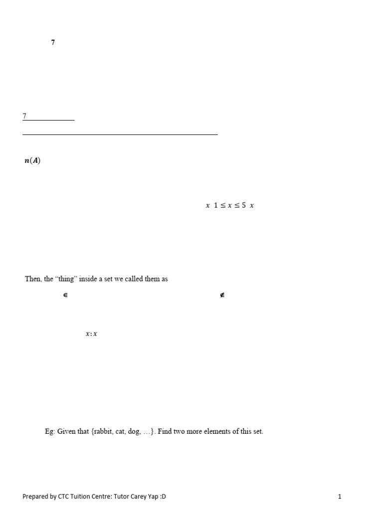 Y10 MM CH 7 Set Notation and Venn Diagram | PDF | Mathematics ...