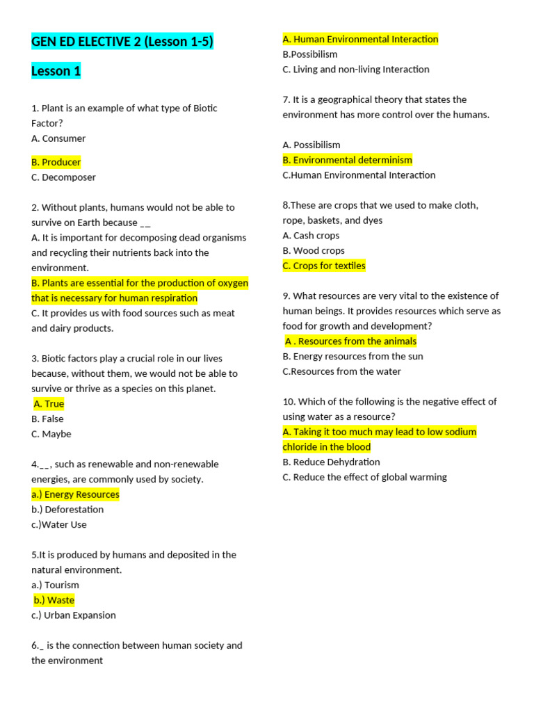 GEN ED LESSON 1 5 and Additional Infos Final Compilation | PDF ...