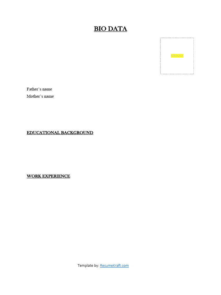 Odia Biodata Format Example | PDF