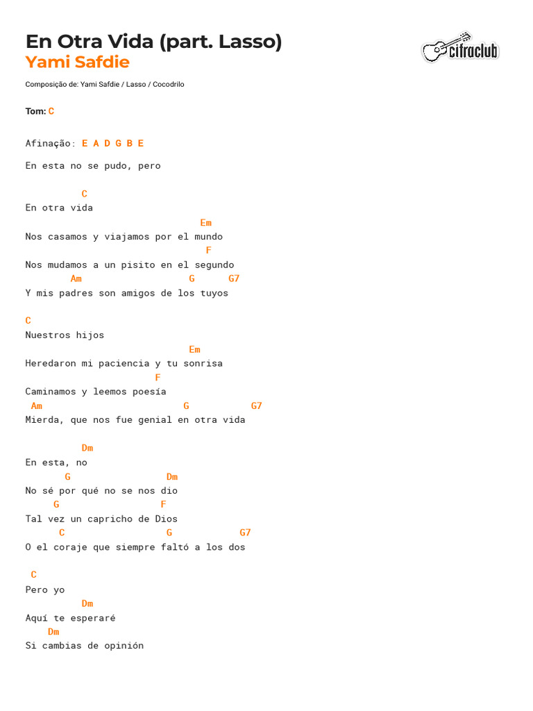 En Otra Vida: Letra y Análisis | PDF