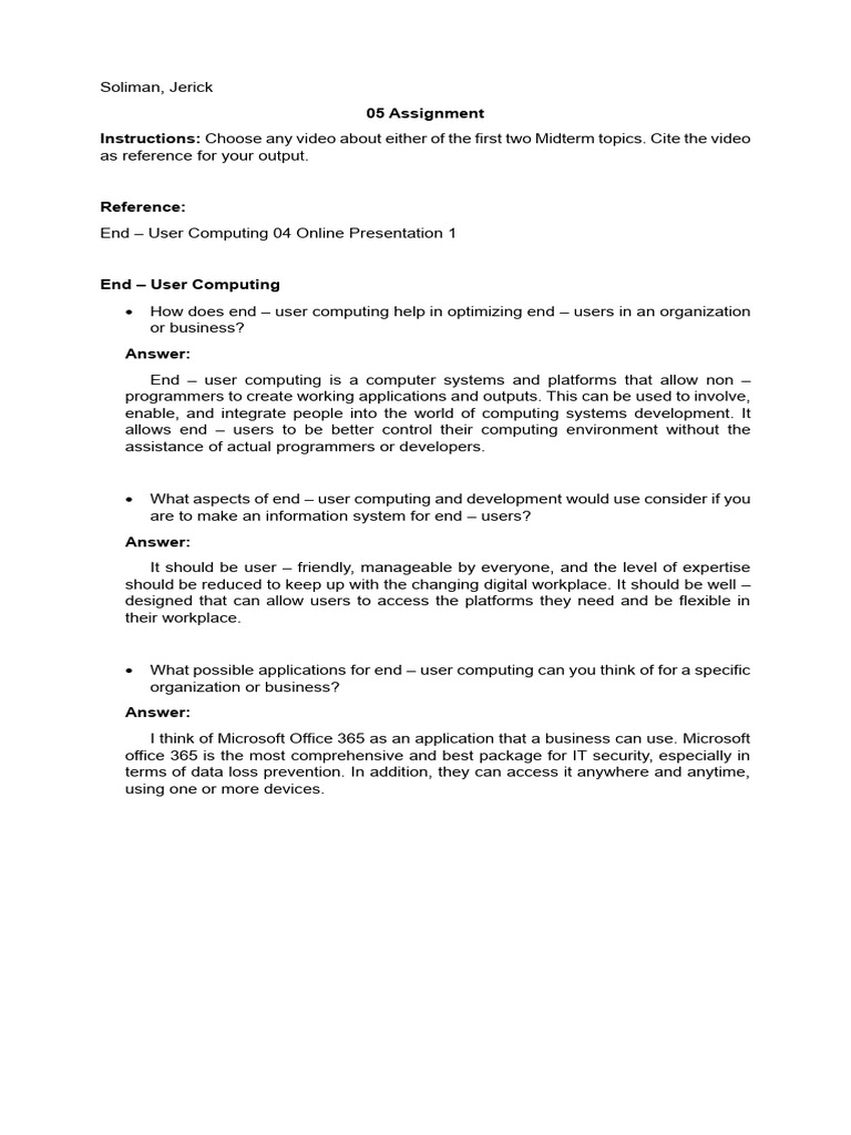 End-User Computing Benefits and Applications | PDF