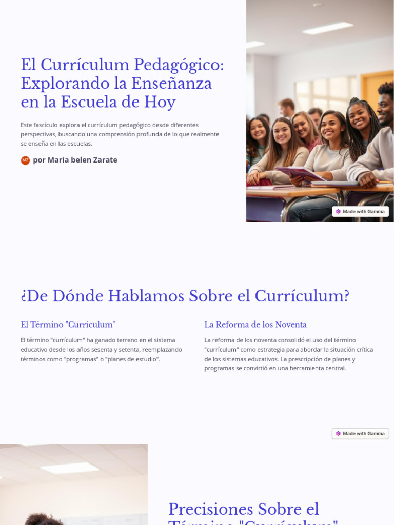 Currículum Pedagógico en la Educación Actual | PDF | Plan de estudios ...