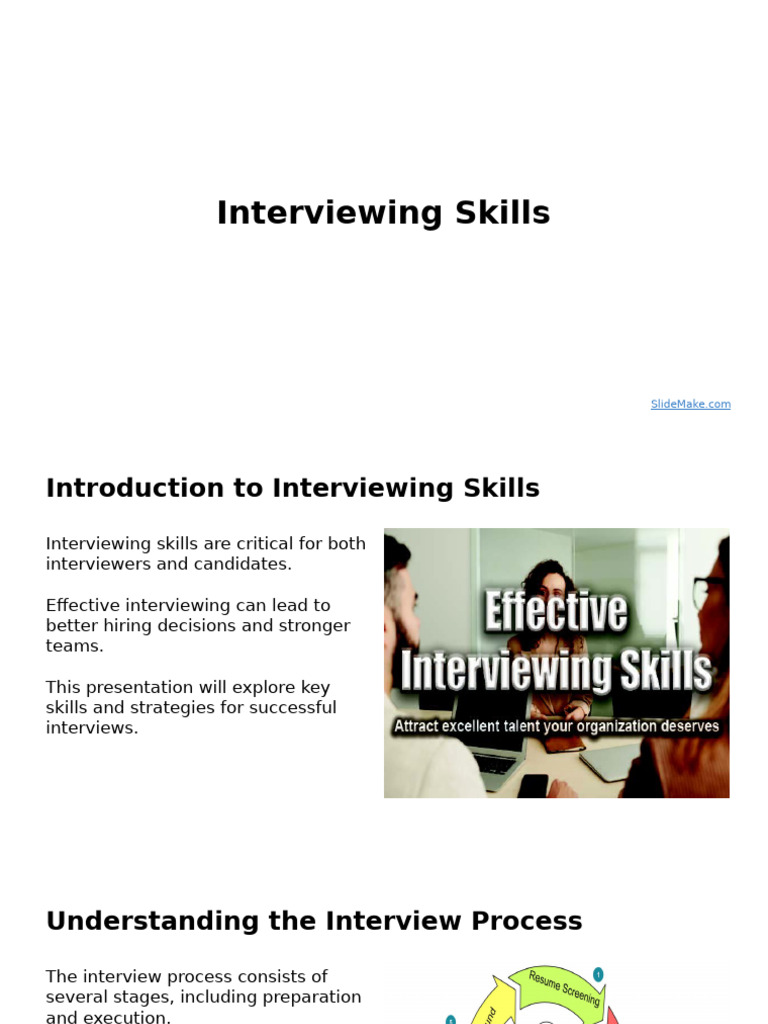 Interviewing Skills | PDF | Interview | Communication