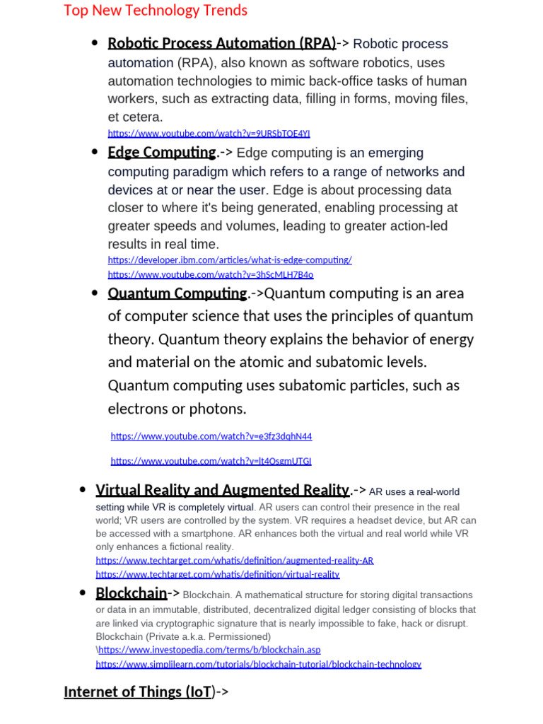 Emerging Tech Trends Overview | PDF | Augmented Reality | Internet Of ...