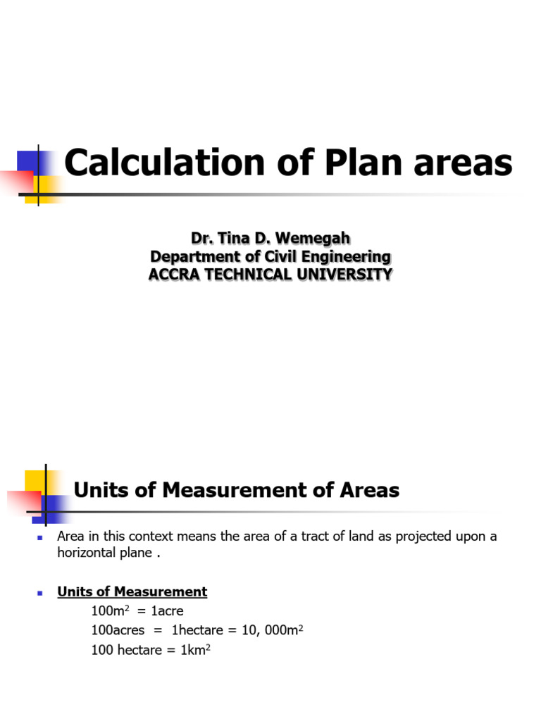 3 - Calculation of Areas - 2021 SURVEYING | PDF | Area | Shape