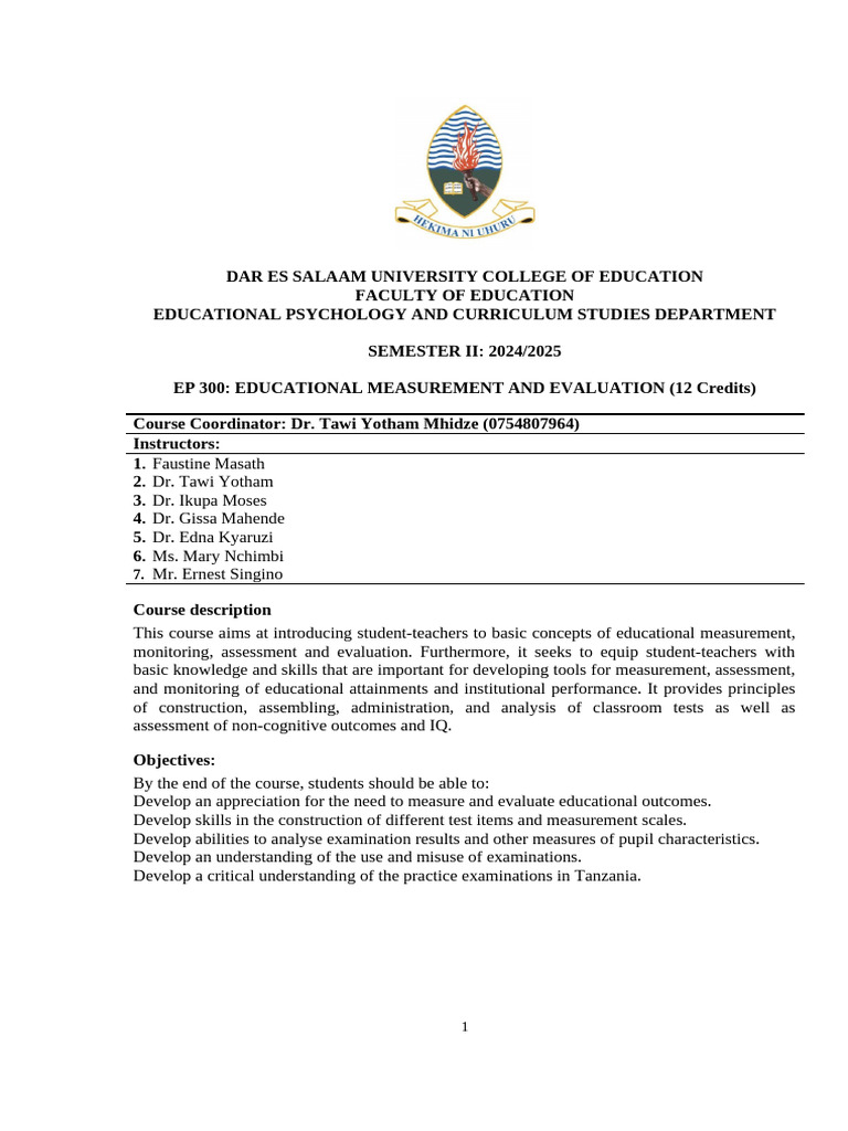 Educational Measurement Course Overview | PDF | Educational Assessment ...
