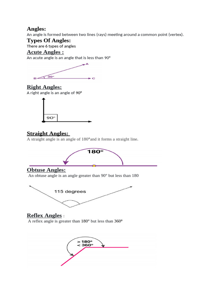 Angles Worksheet | PDF