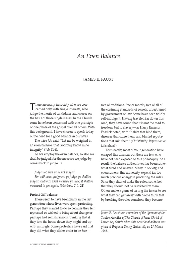 Achieving Balance in Life Choices | PDF