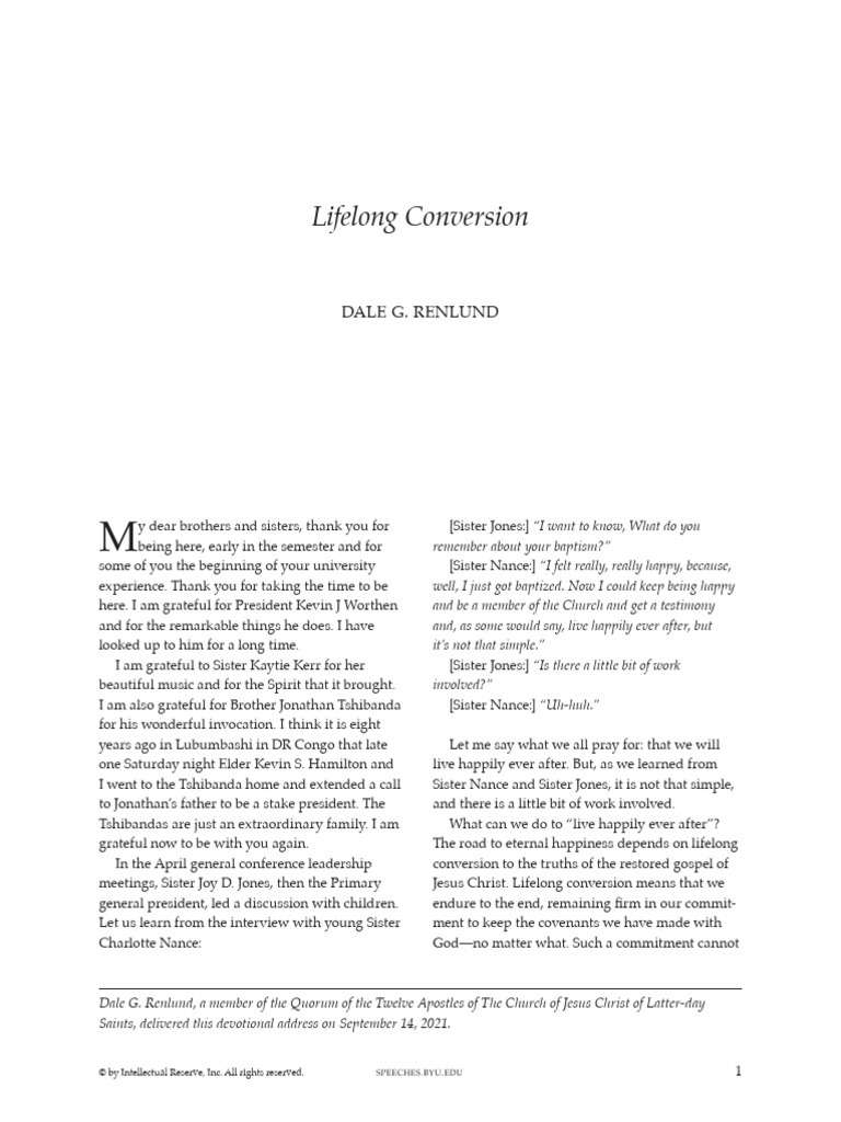 Lifelong Conversion in the Gospel | PDF | Jesus | Sacraments