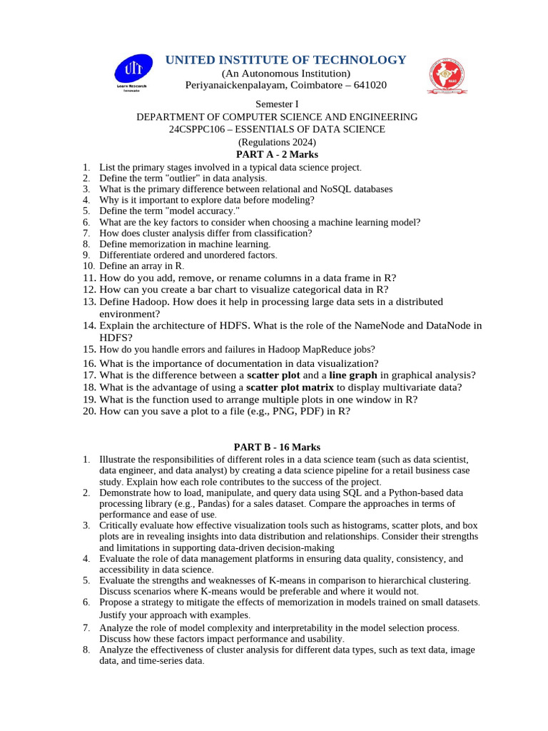 Data Science Essentials Exam Guide | PDF | Apache Hadoop | Coefficient ...