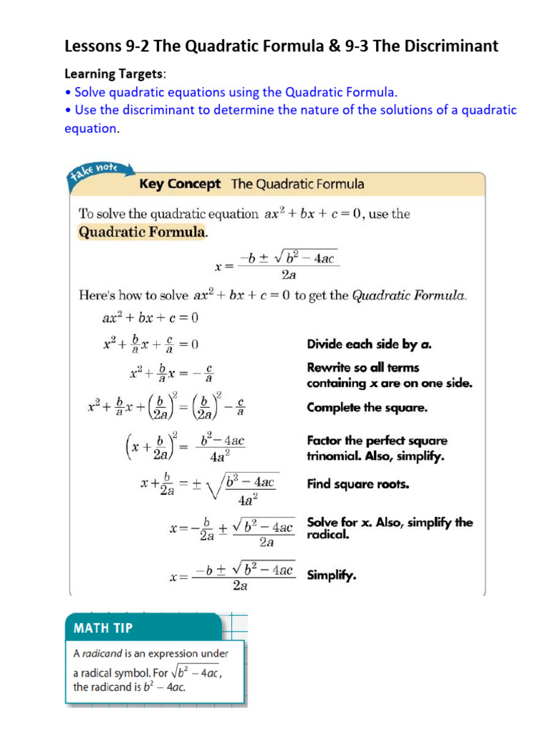 9-2 9-3 Lessons Day 1 | PDF