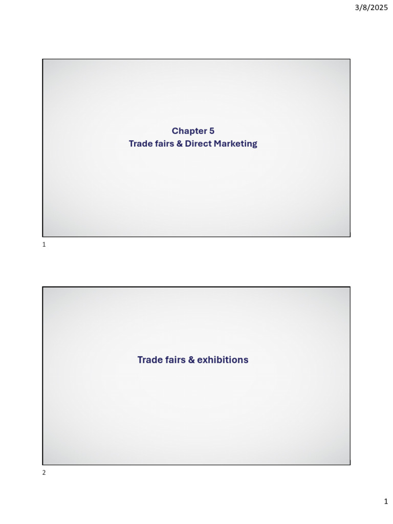 Trade Fairs and Direct Marketing Guide | PDF | Direct Marketing | Marketing