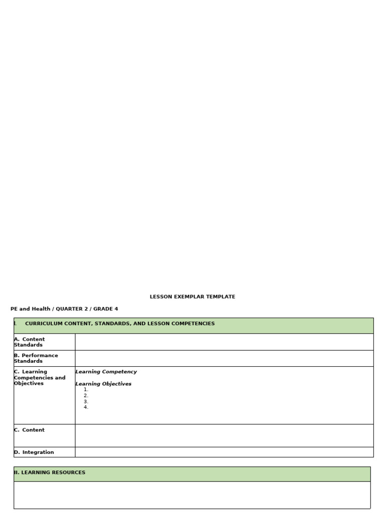 Matataf Lesson Exemplar Template | PDF | Learning | Teachers