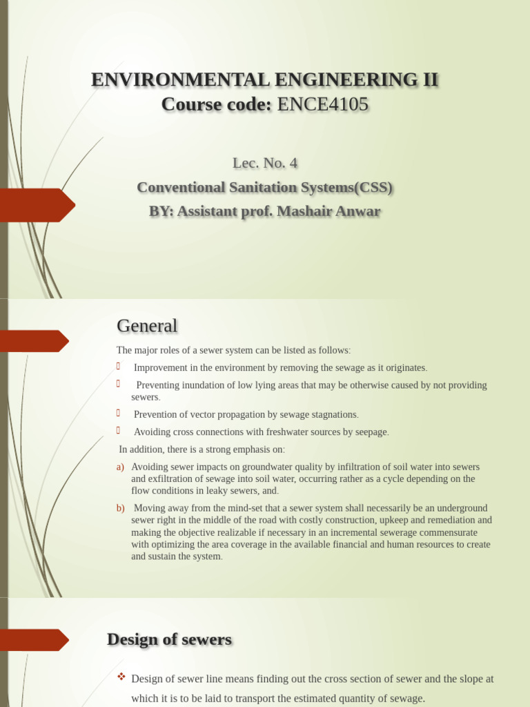 Designing Conventional Sanitation Systems | PDF | Sanitary Sewer ...