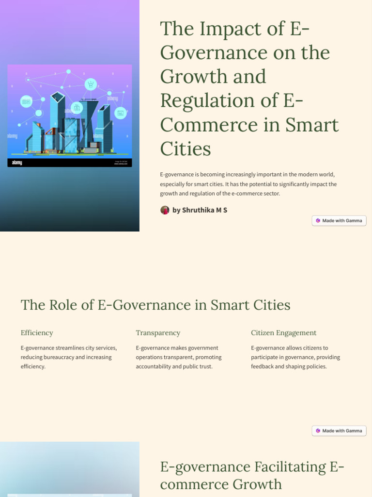 E-Governance Boosting E-Commerce in Smart Cities | PDF | E Commerce ...