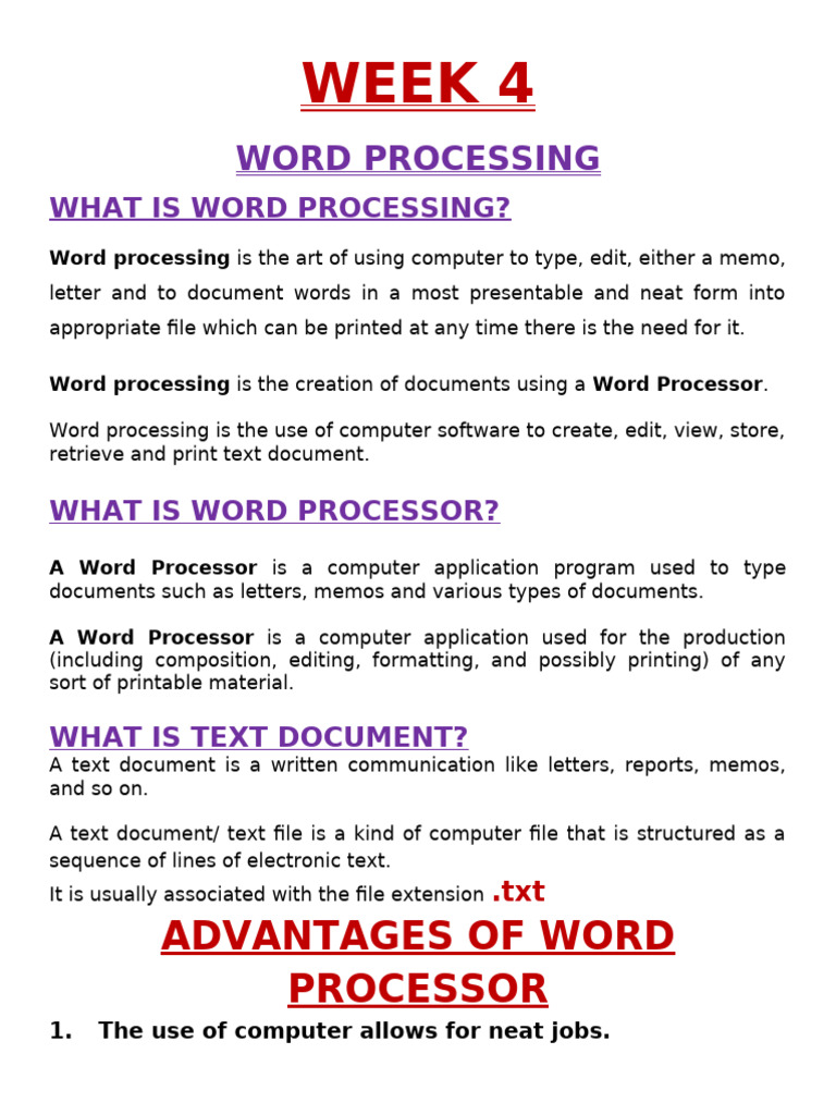Understanding Word Processing Basics | PDF | Text File | Word Processor