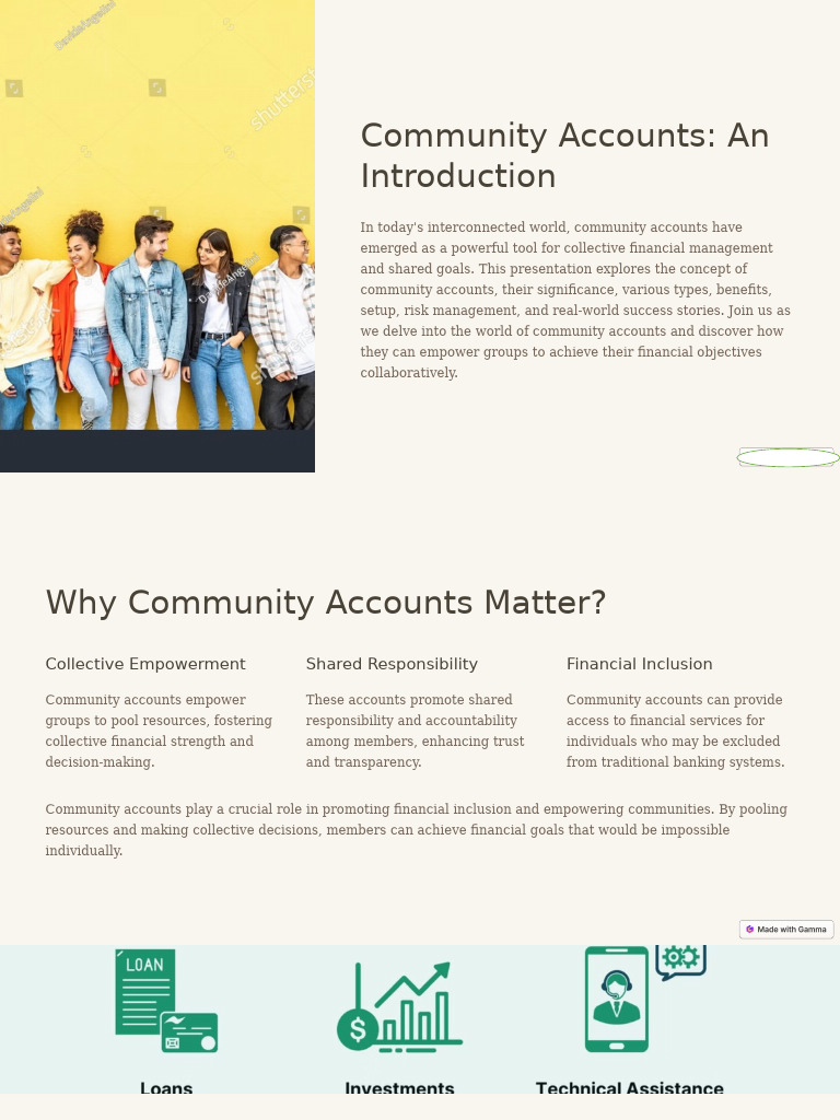 Understanding Community Accounts | PDF | Empowerment | Financial Inclusion