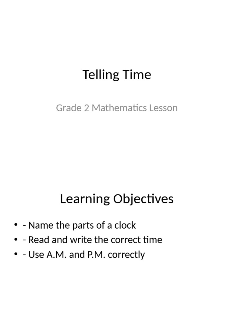 Grade 2 Clock Reading Lesson | PDF