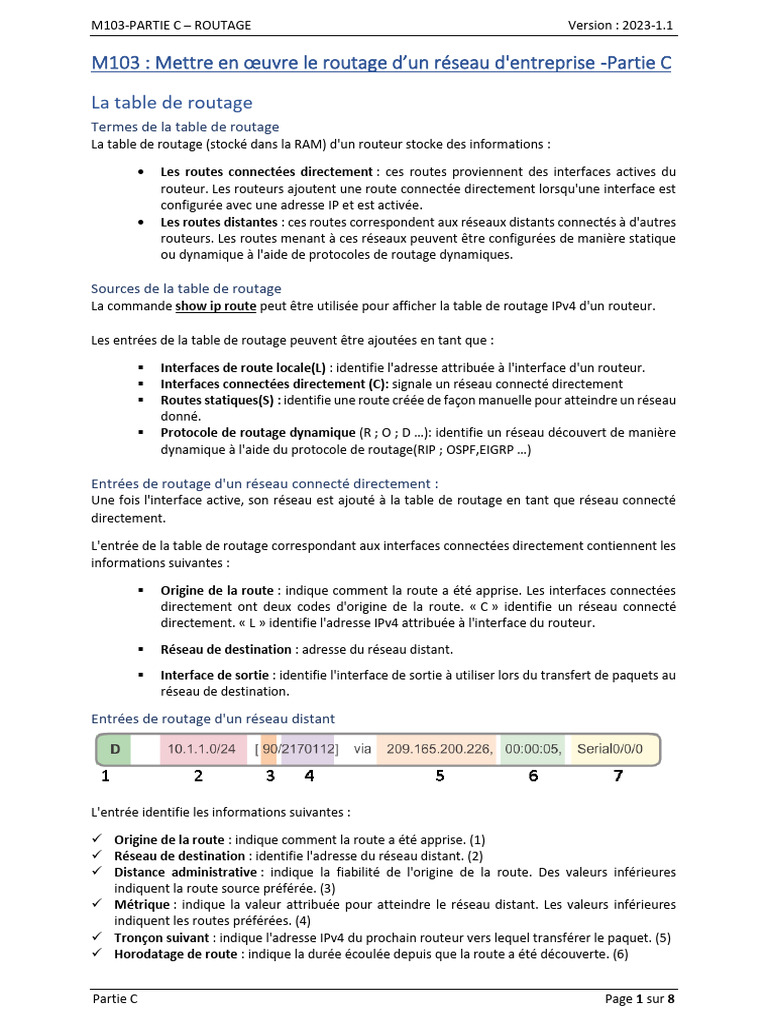 Comprendre la table de routage IP | PDF | Adresse IP | Routage