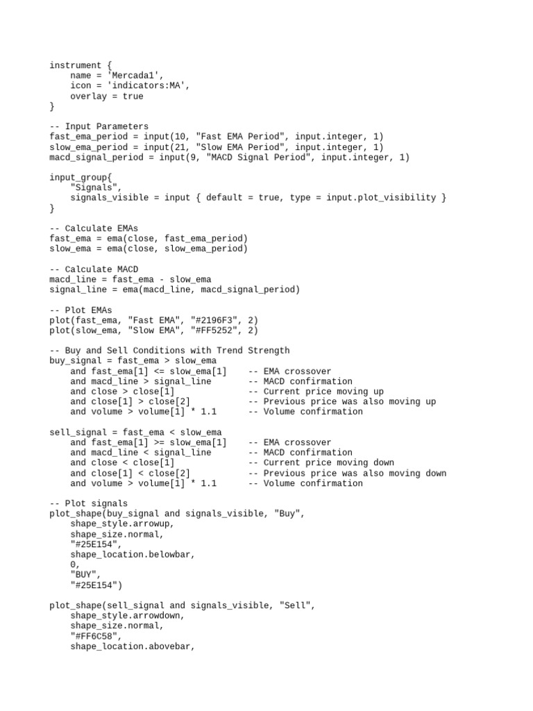 EMA and MACD Trading Signals Script | PDF