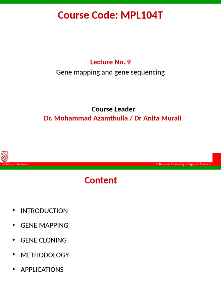 Gene Mapping and Cloning Techniques | PDF | Molecular Cloning | Plasmid