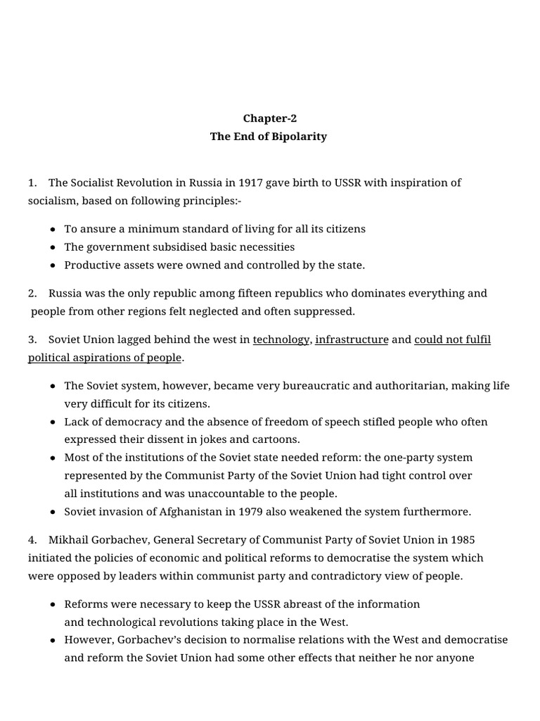 Disintegration of the USSR and Gorbachev's Reforms | PDF | Soviet Union ...