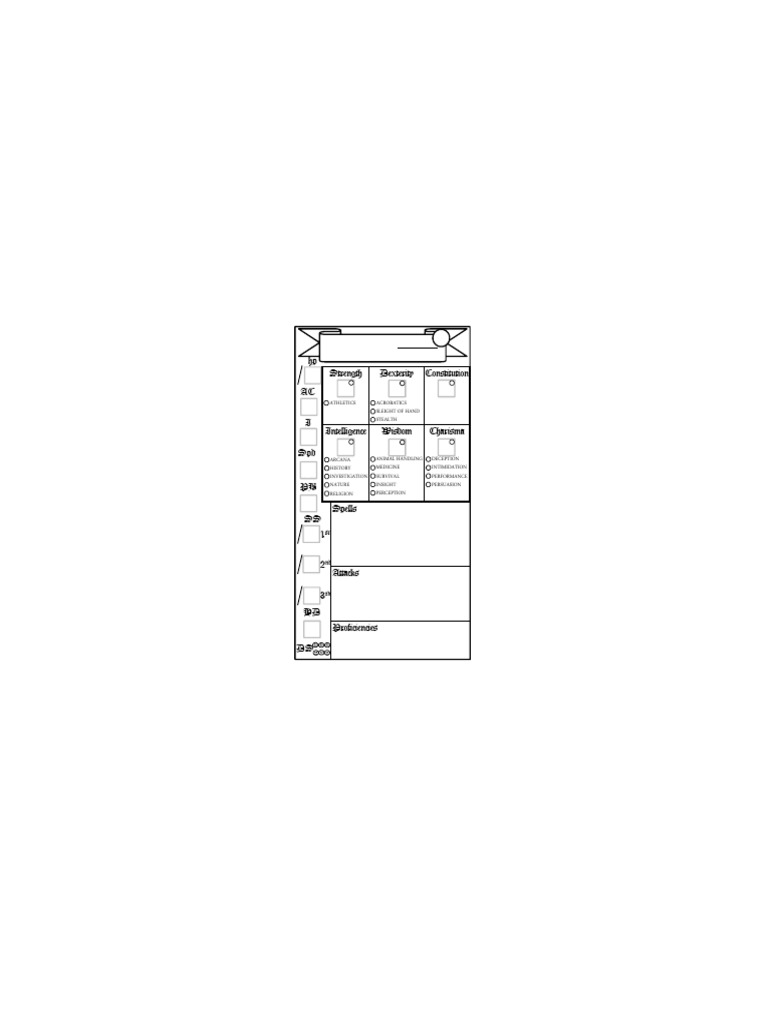 D&D Mini Character Sheet Template | PDF | Role Playing Games | Tabletop ...