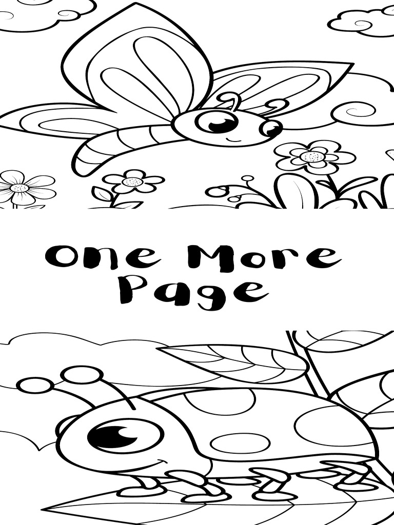 Black & White Illustrated Insects Coloring Bookmark | PDF
