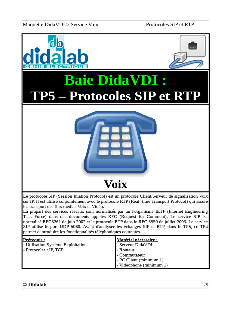 Analyse des Protocoles SIP et RTP | PDF | séance d'initiation au ...