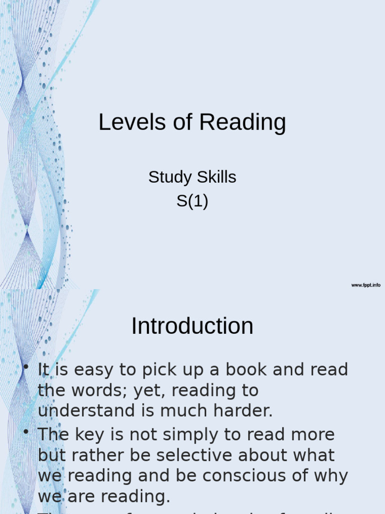 levels of reading | PDF