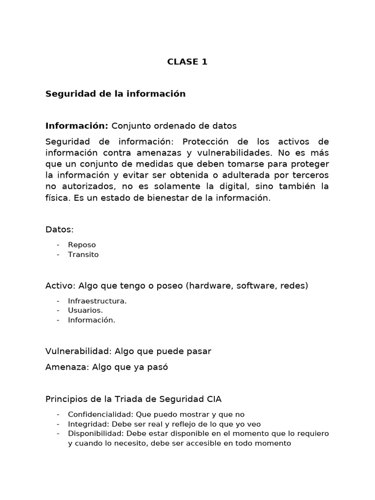 Fundamentos de Seguridad de la Información | PDF | Seguridad | La ...
