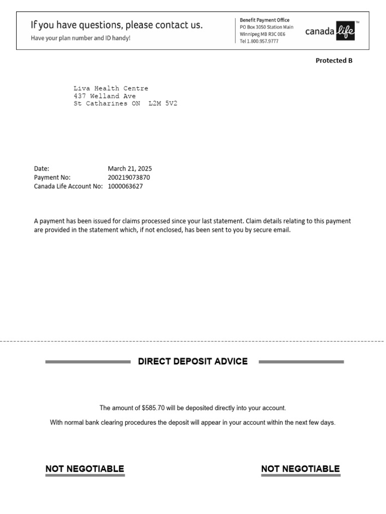 Direct Deposit Statement for Claims | PDF | Expense | Deductible